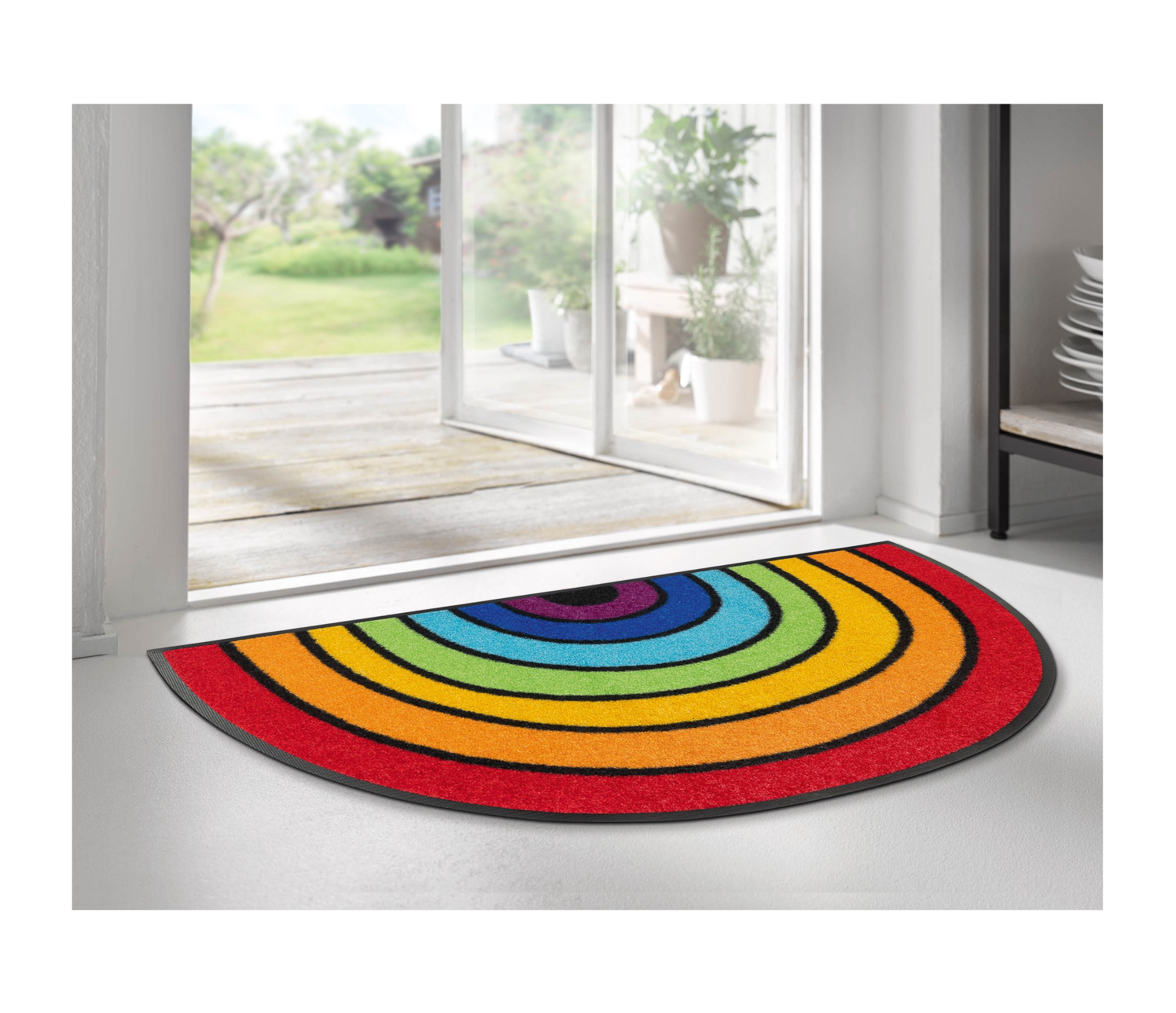 Durų kilimėlis Round Rainbow 3