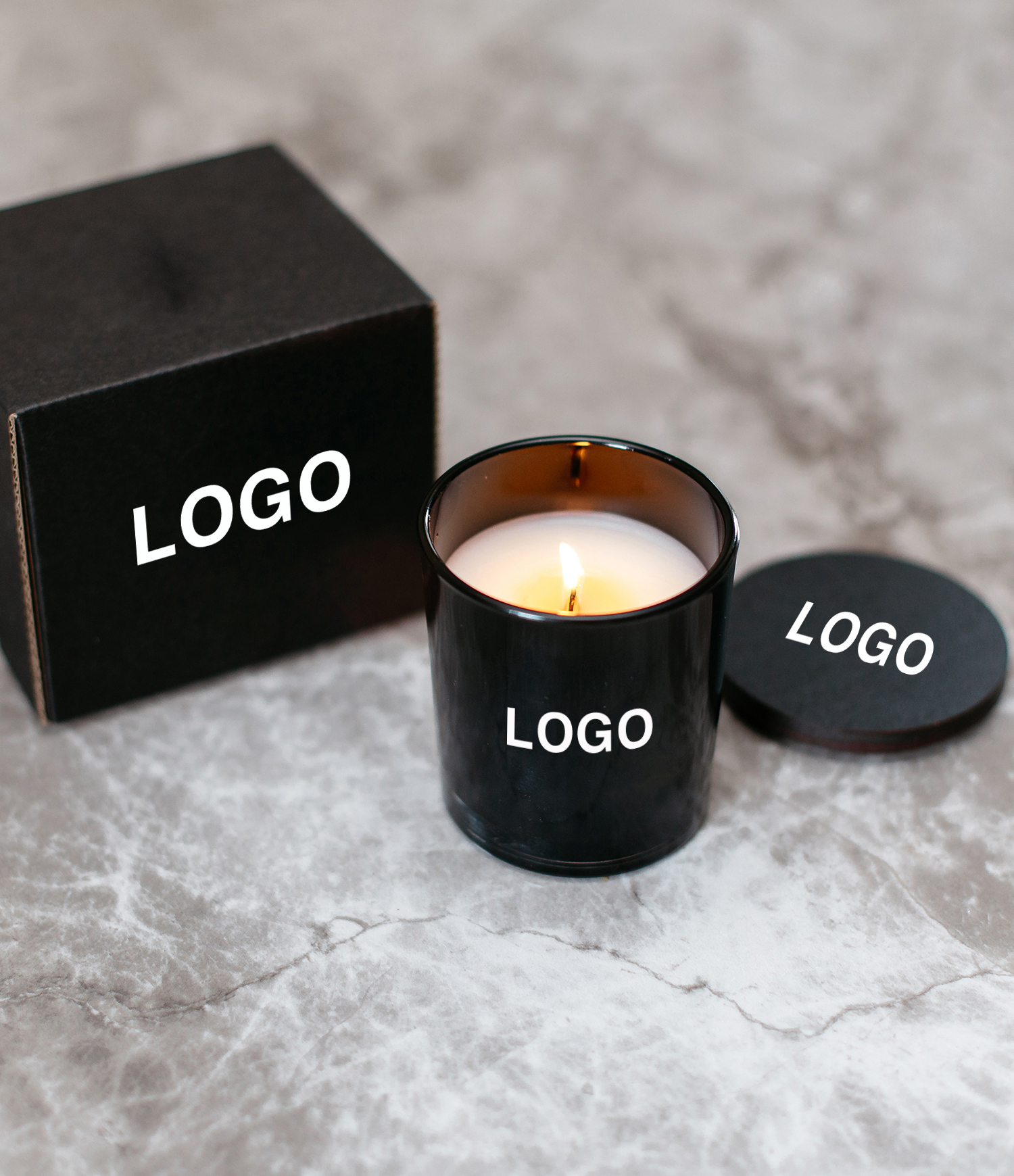sojų vaško žvakė su logo 5