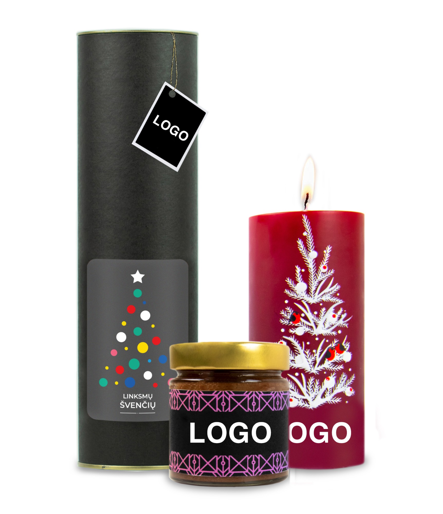 Kalėdinė verslo dovana namų kvapas,žvakė ir medus