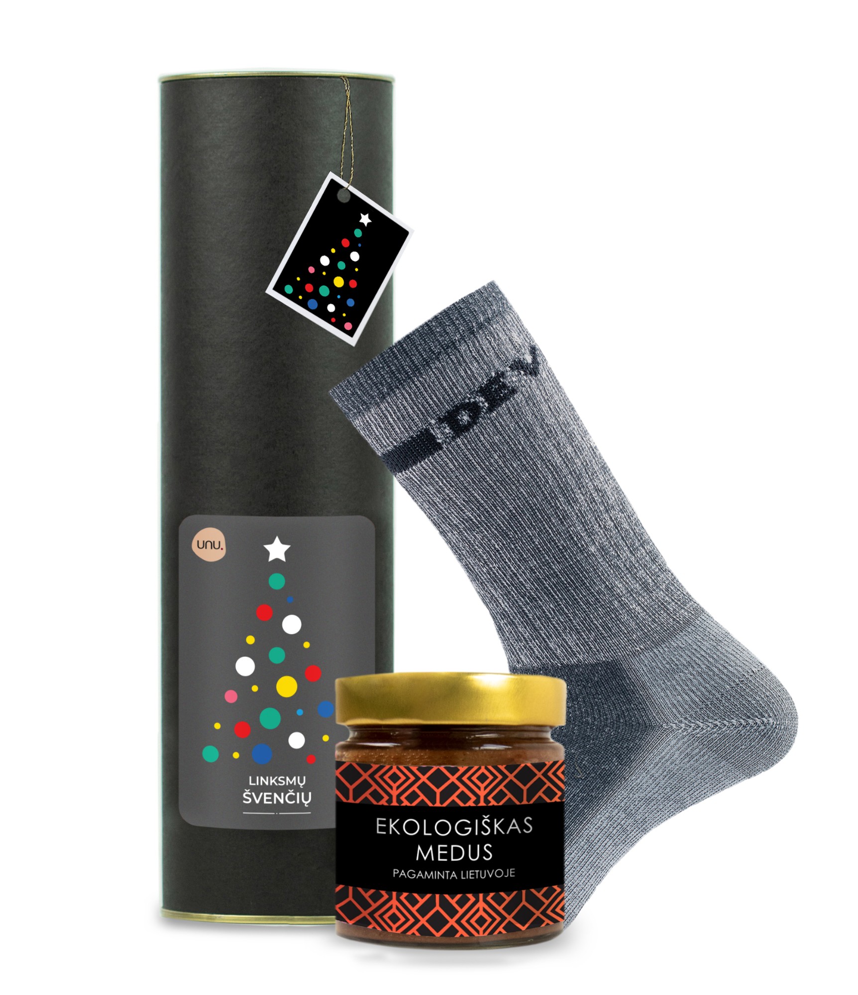Kalėdinė dovana vyrui kojinės ir medus