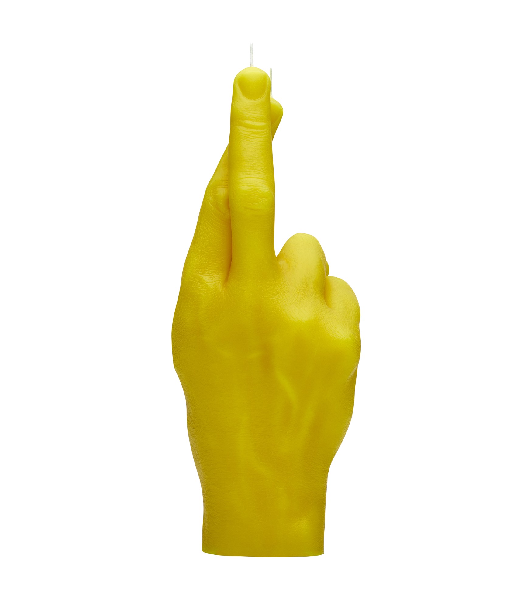 Rankų darbo žvakė Crossed Fingers Yellow 4 Rankų darbo žvakė Crossed Fingers Yellow 4