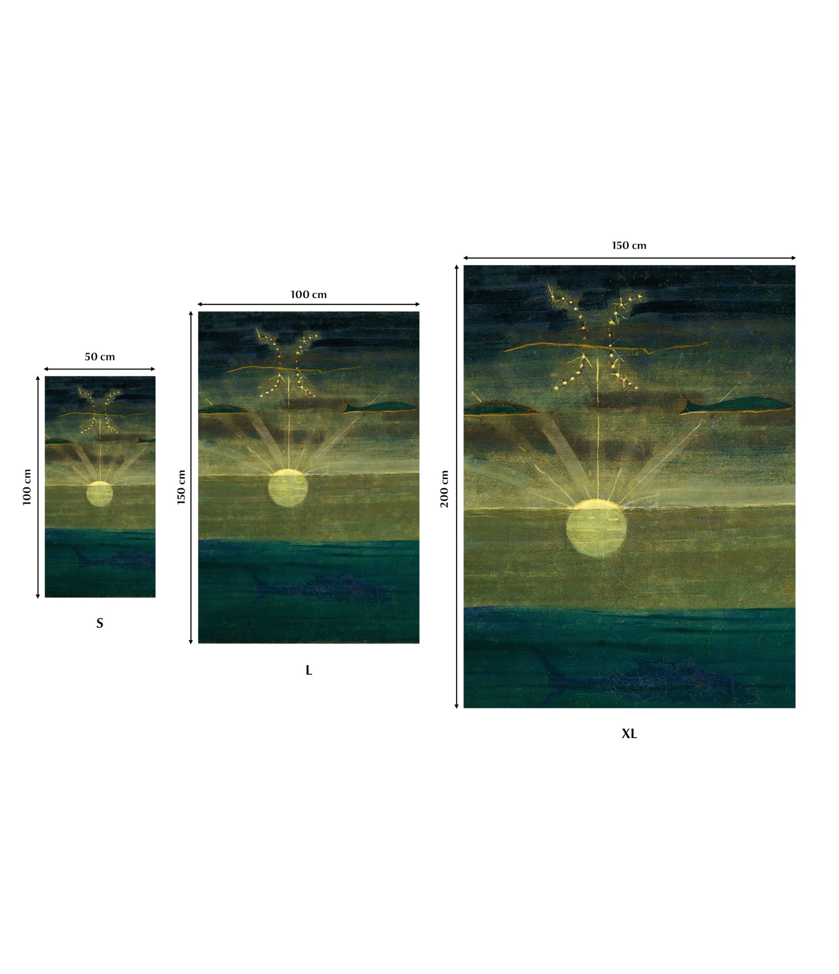 Rankšluostis M.K. Čiurlionis Zodiakai Žuvys 25-TW-130 5 paplūdimio rankšluosčiai išmatavimai 5