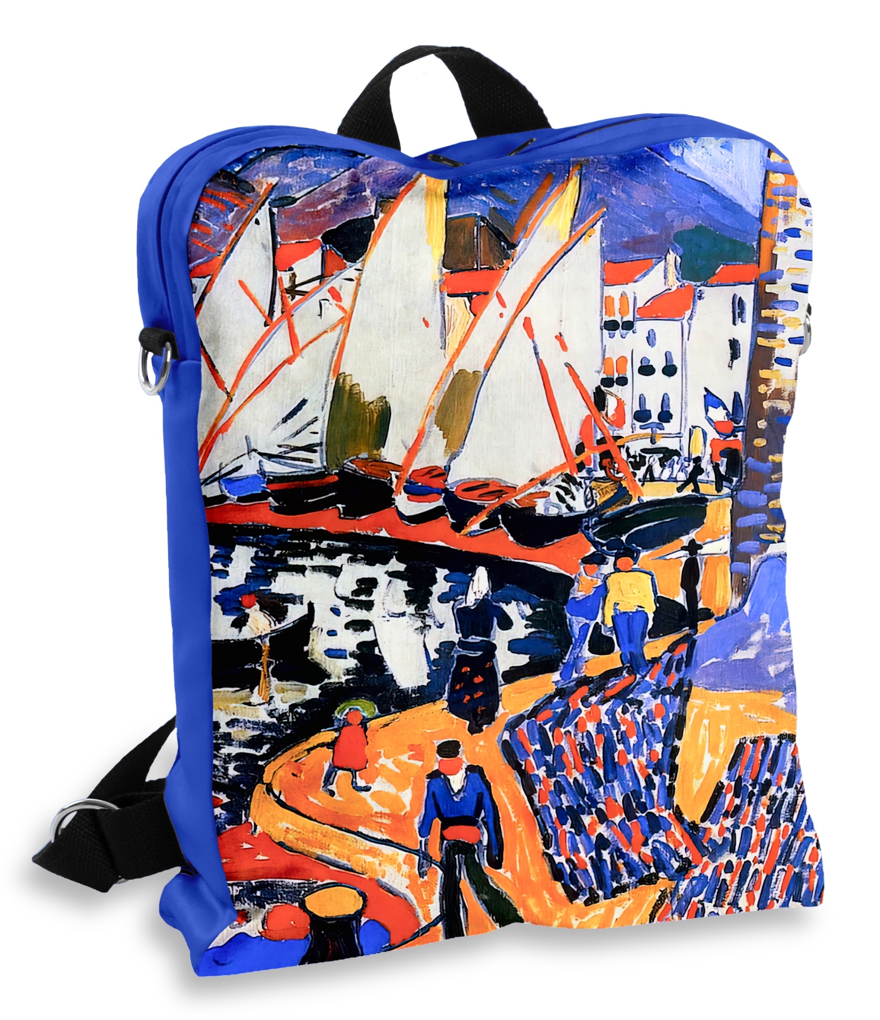 Talpi stilinga kuprinė A.Derain 25-BP-189 marinistinio stiliaus talpi moteriška kuprinė