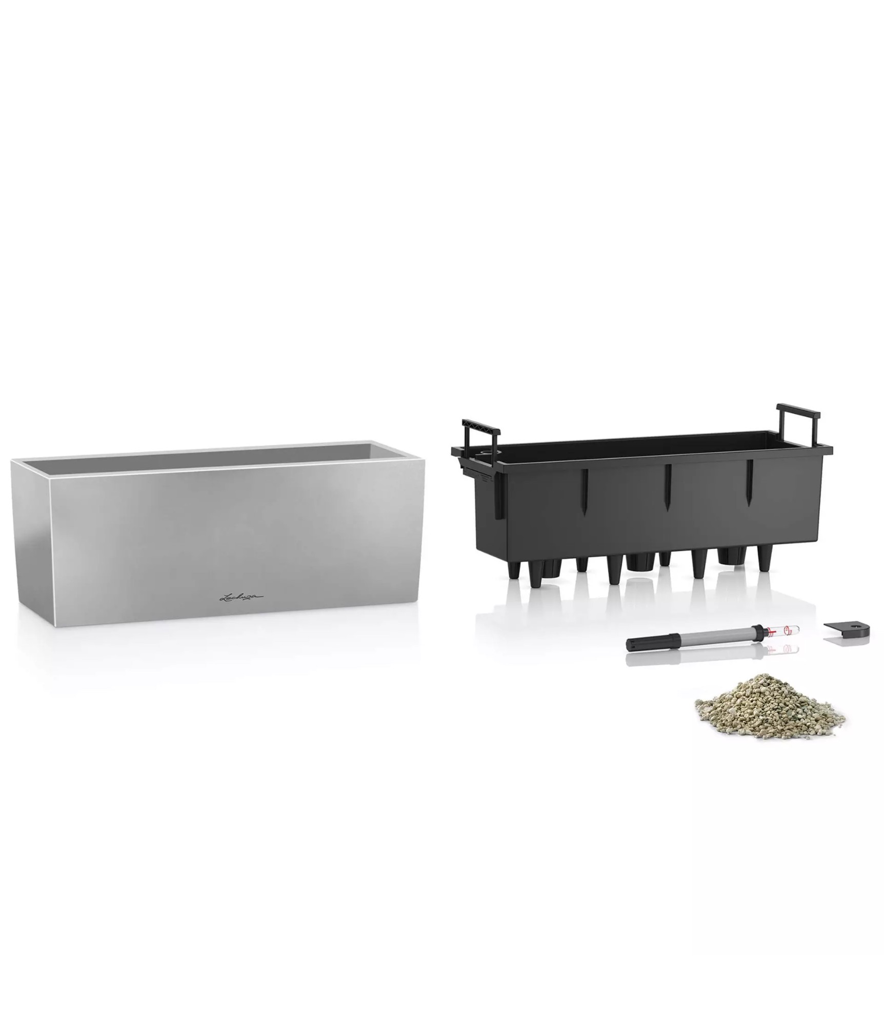 Nerūdijančio plieno Lechuza vazonas Balconera Steel 50 9 Nerūdijančio plieno Lechuza vazonas Balconera Steel 50 9