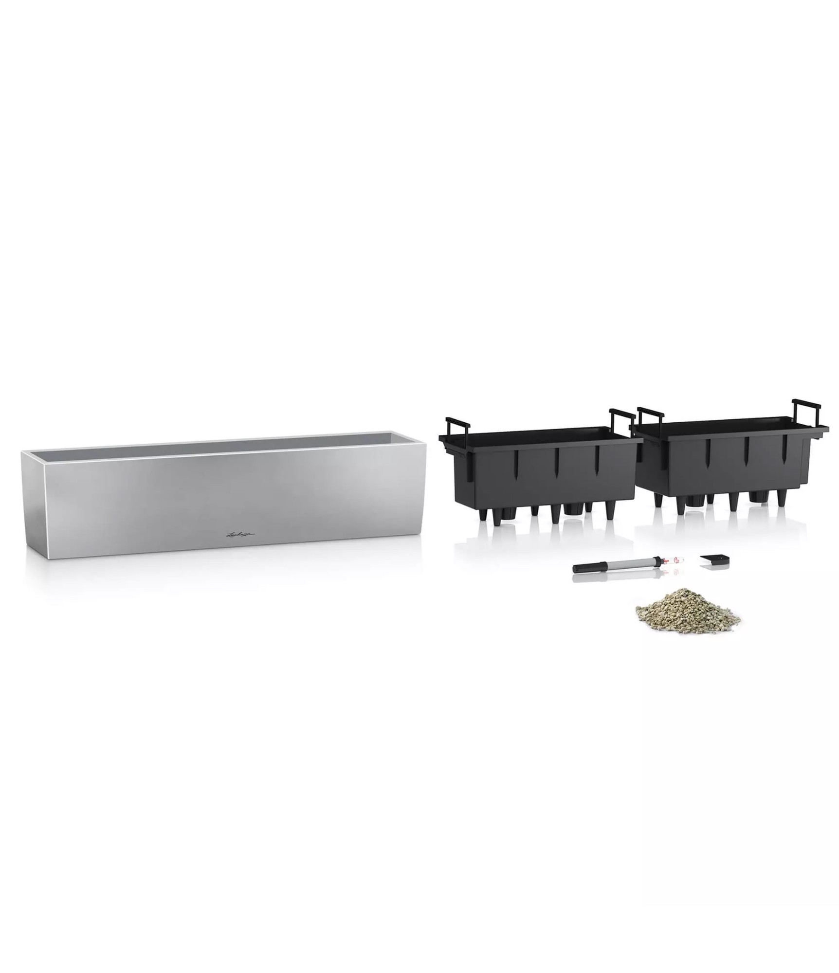 Nerūdijančio plieno Lechuza vazonas Balconera Steel 80 9 Nerūdijančio plieno Lechuza vazonas Balconera Steel 80 9
