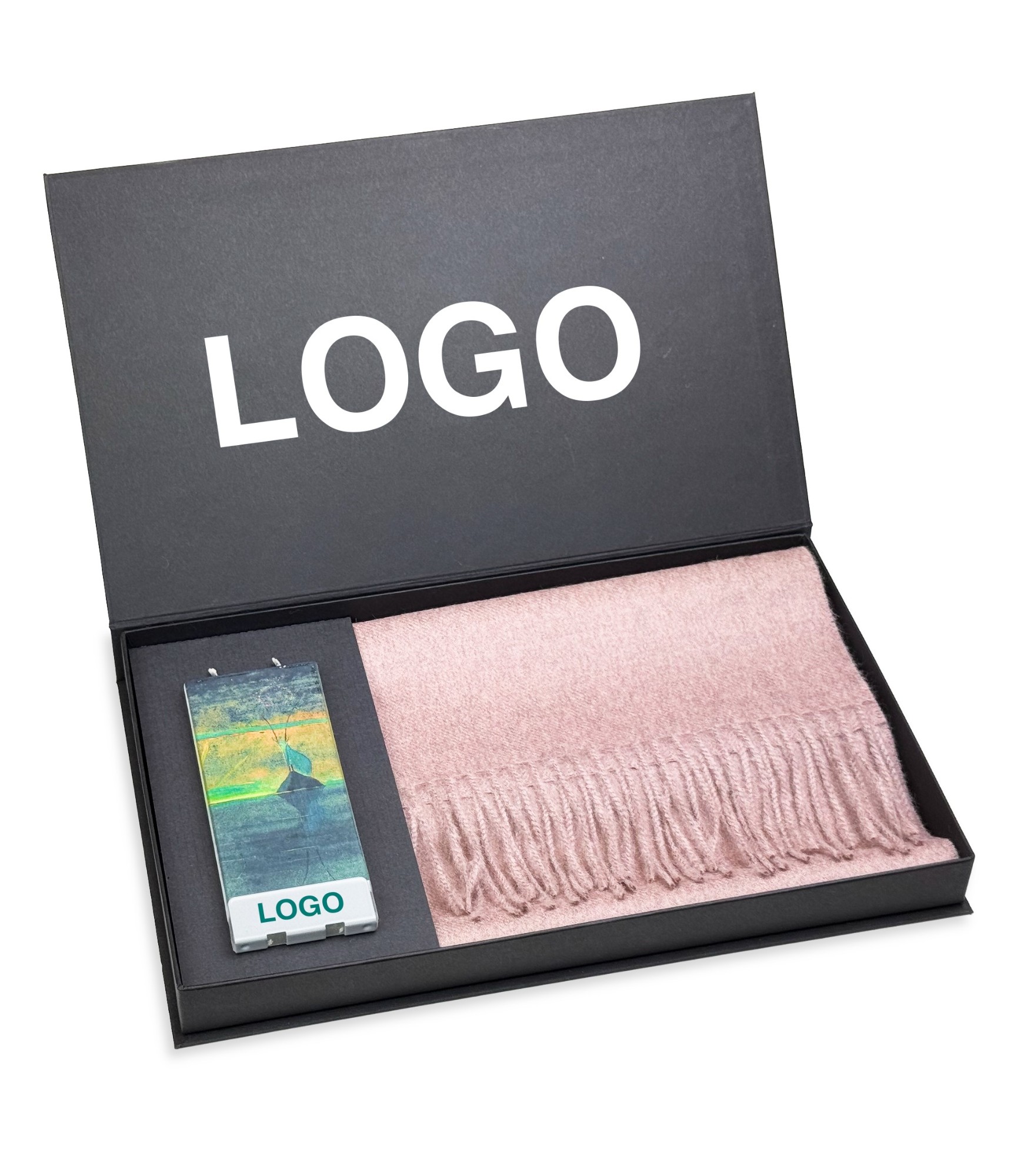 dovanos verslui vilnonis salikas ir zvake