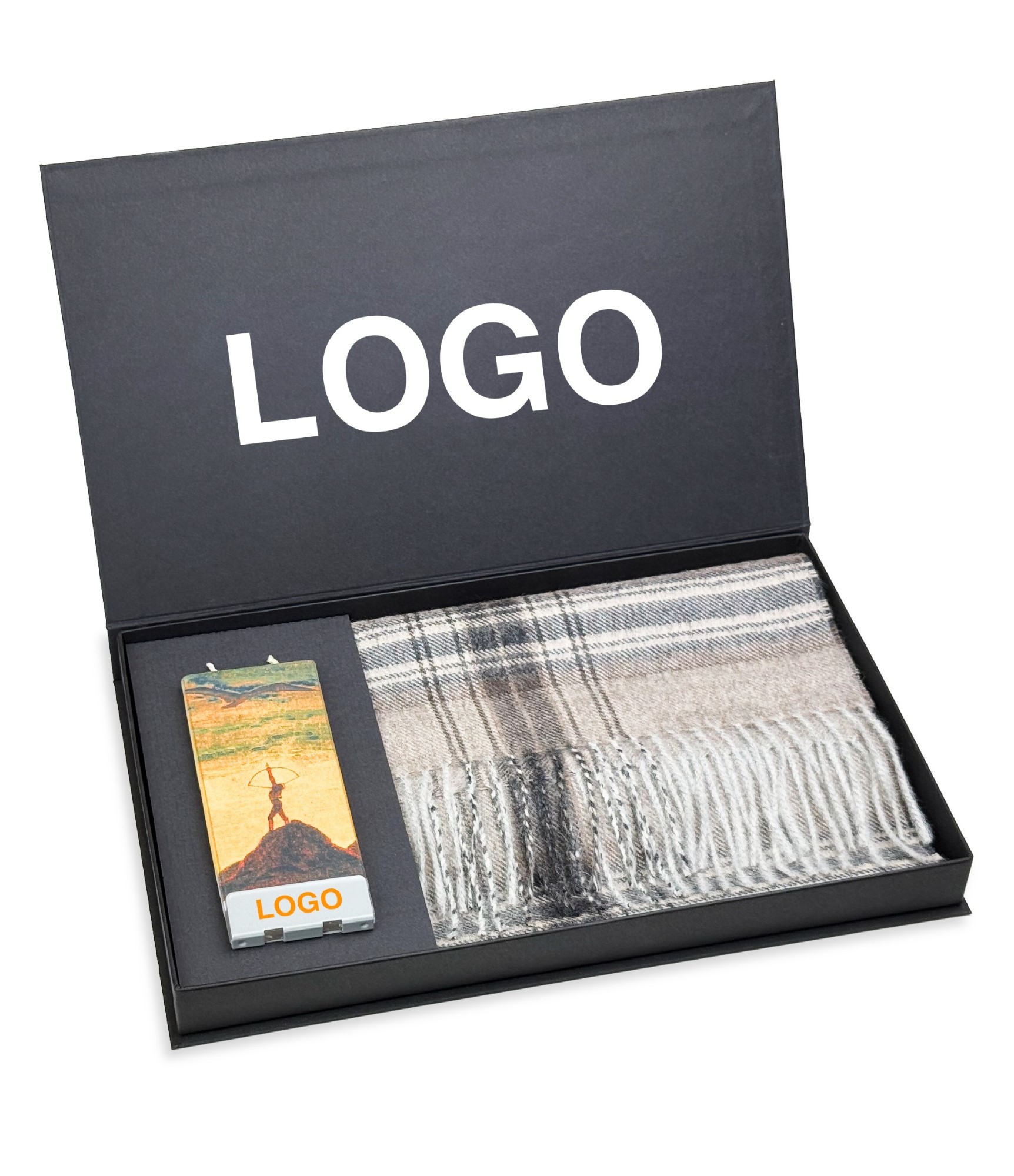 verslo dovanos su logotipu salikas ir zvake