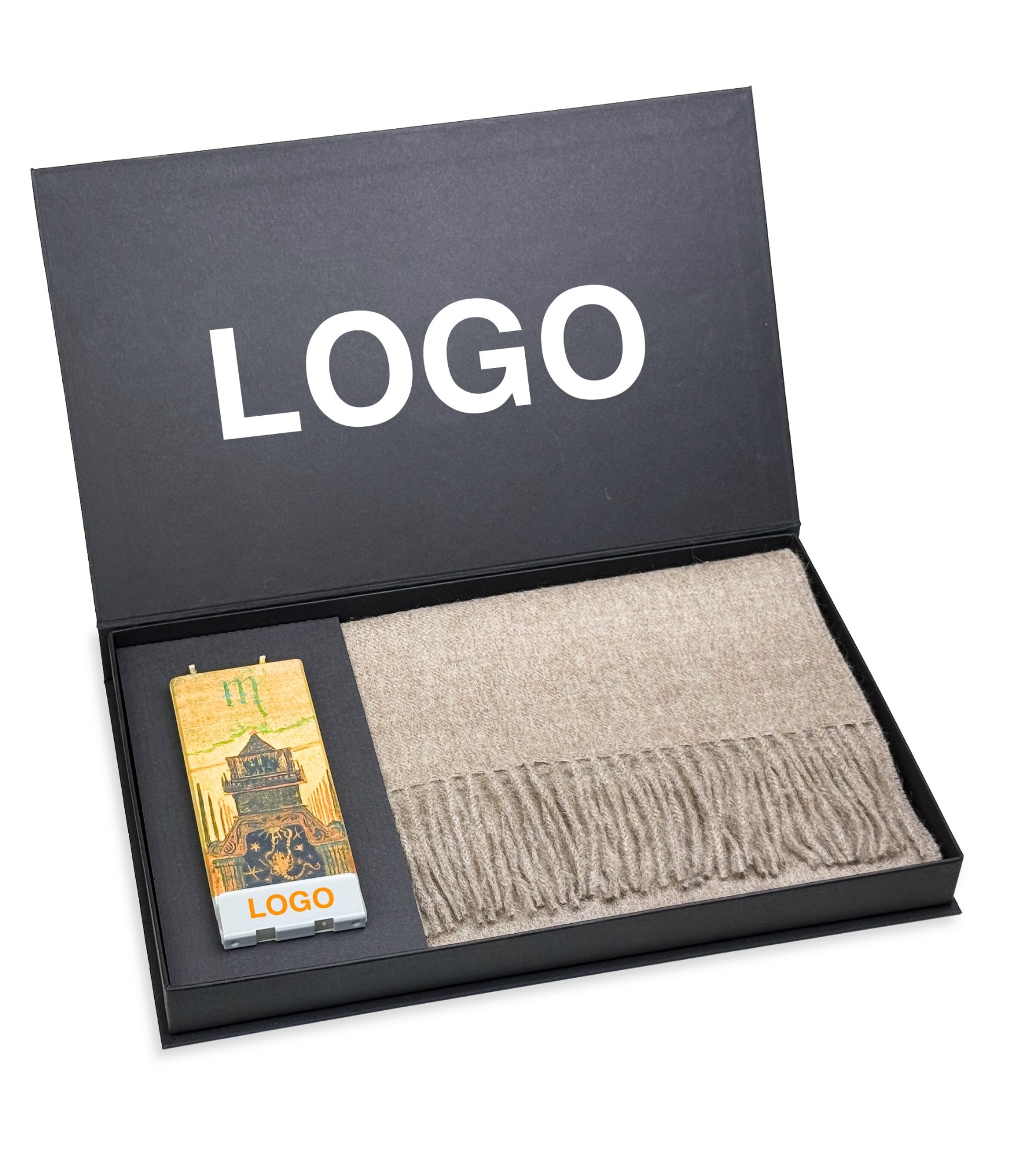 verslo dovanos su logotipu salikas ir zvake