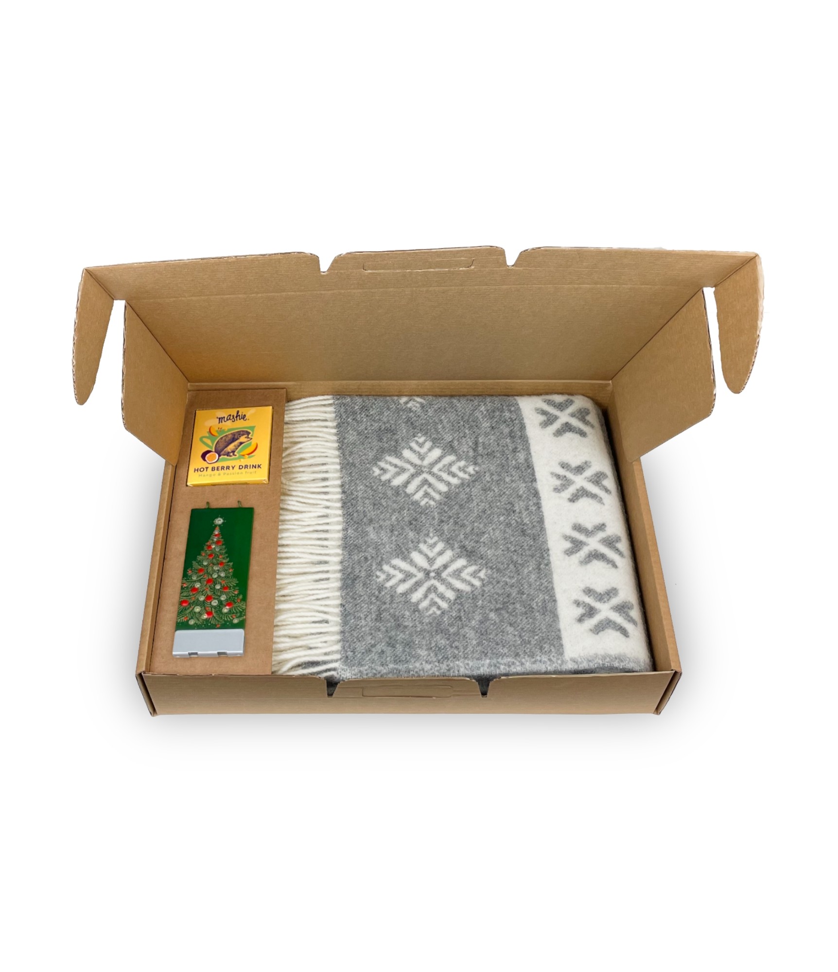 dovaninis rinkinys kaledoms pledas arbata zvake