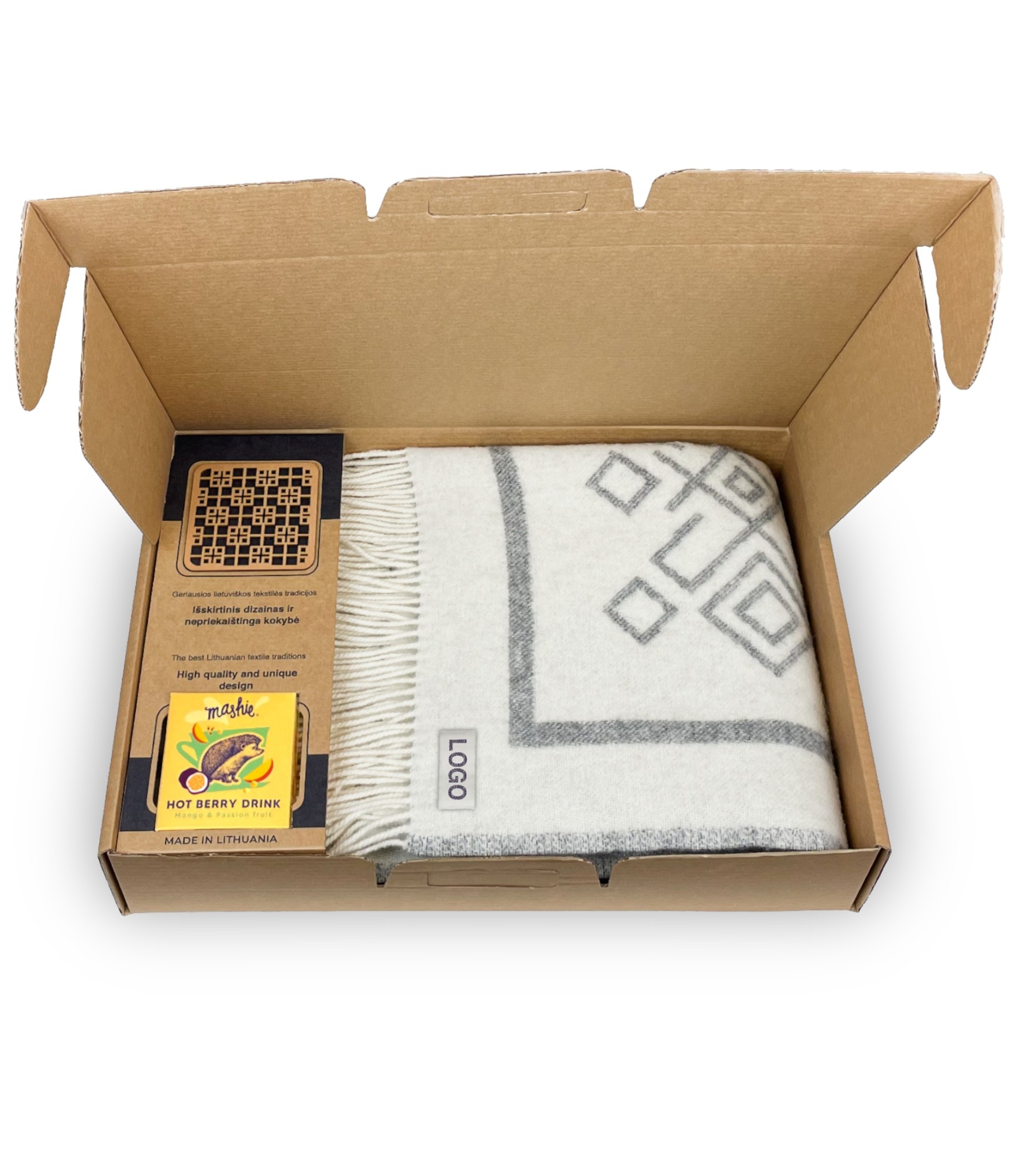 verslo dovanos pledas arbata ir padekliukas