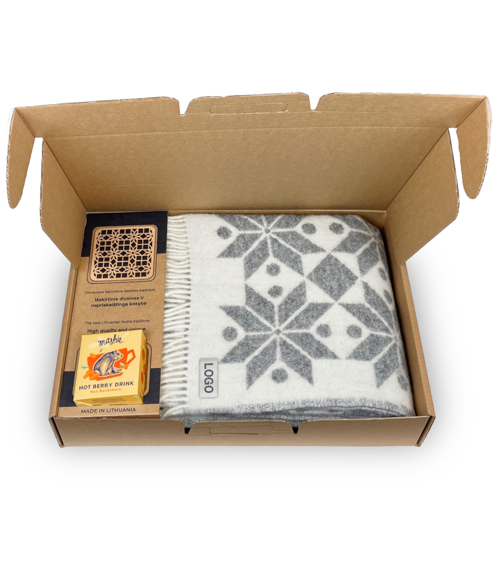 verslo dovanos kaledoms pledas arbata padekliukas