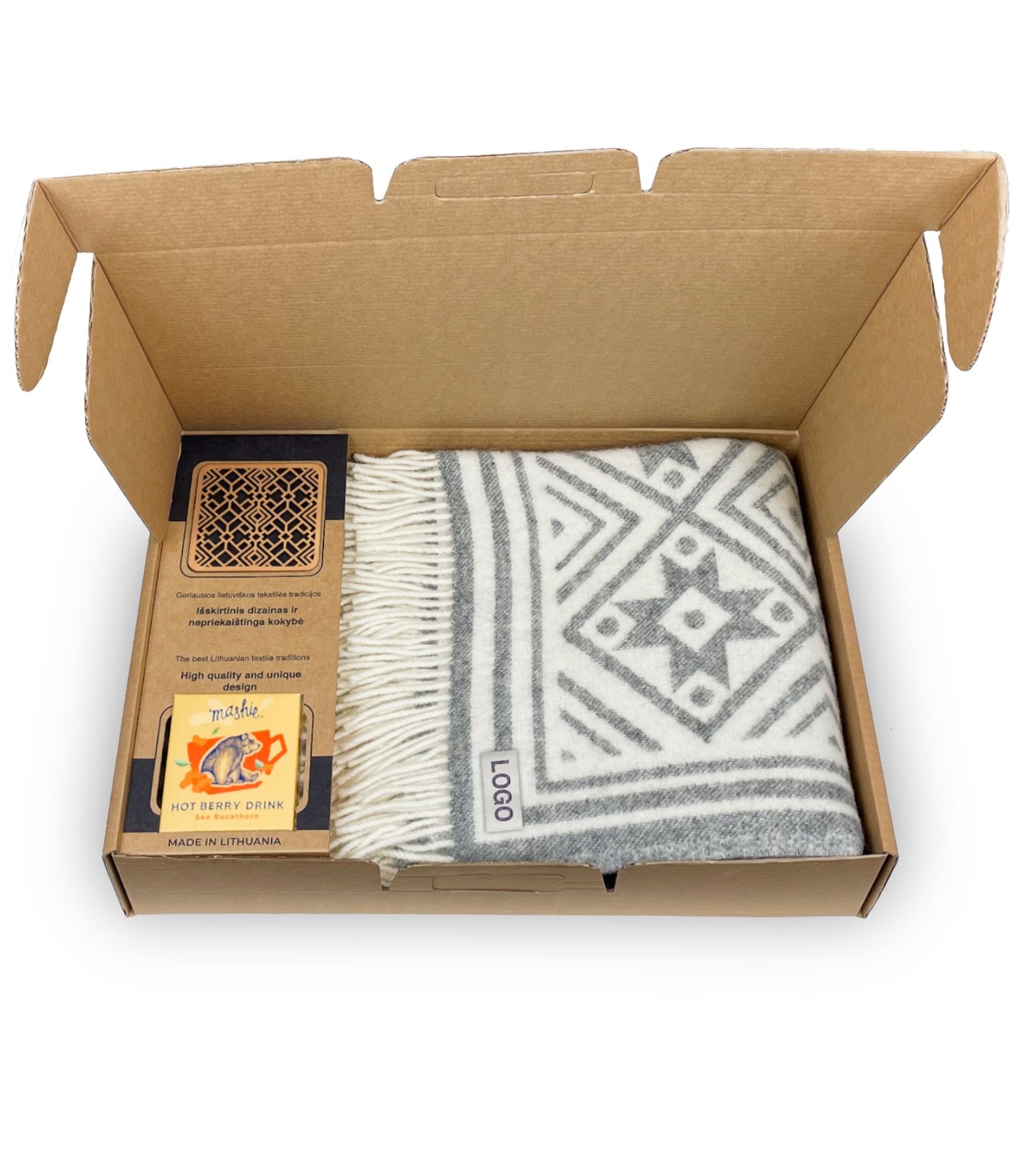 kaledines verslo dovanos pledas arbata zvake