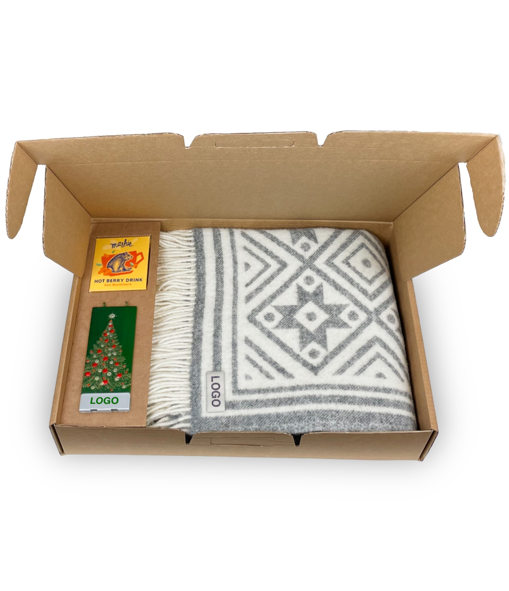 kalėdinė verslo dovana pledas arbata žvakė