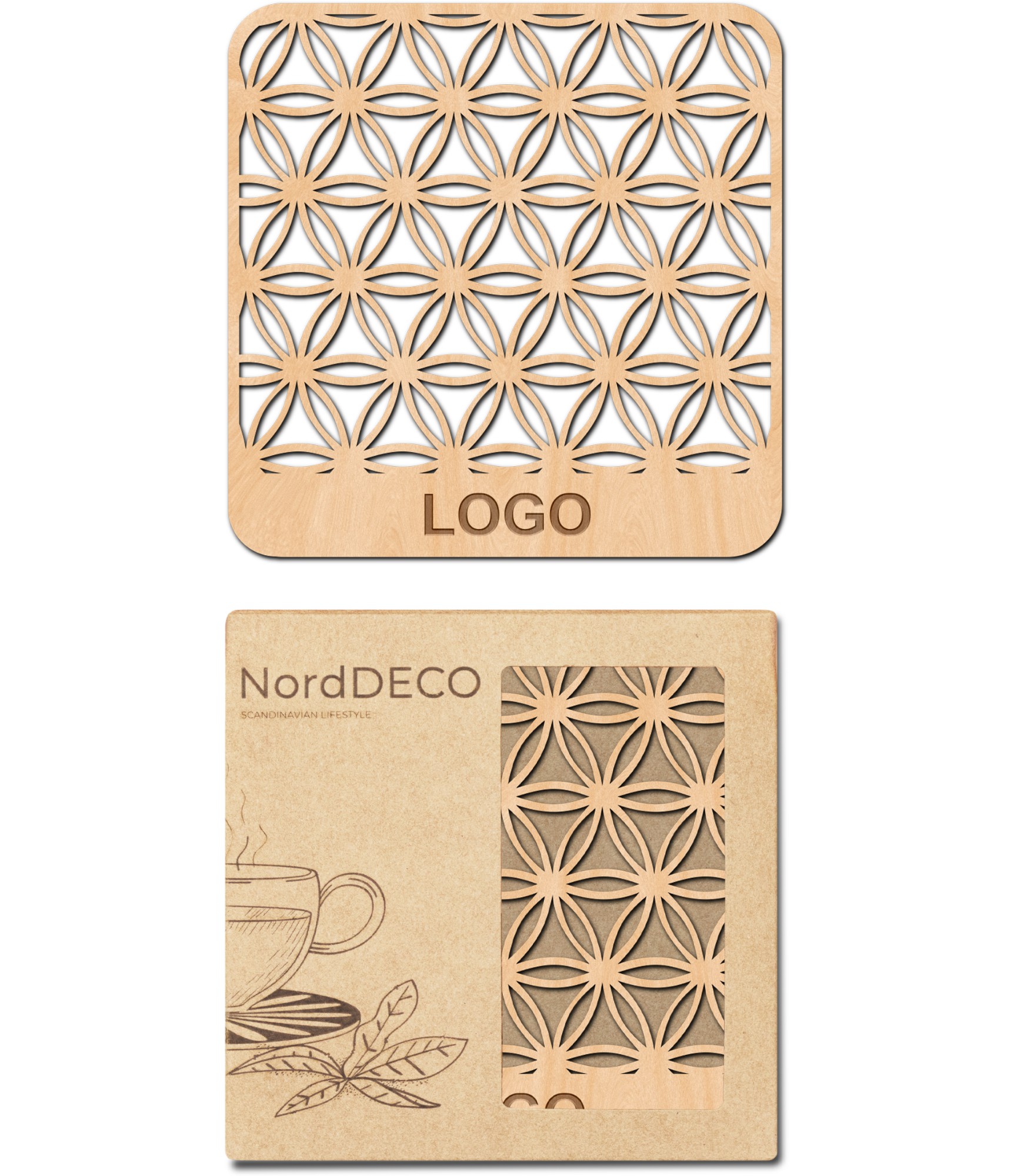 Padėkliukas su logotipu H330 ir dėžutė