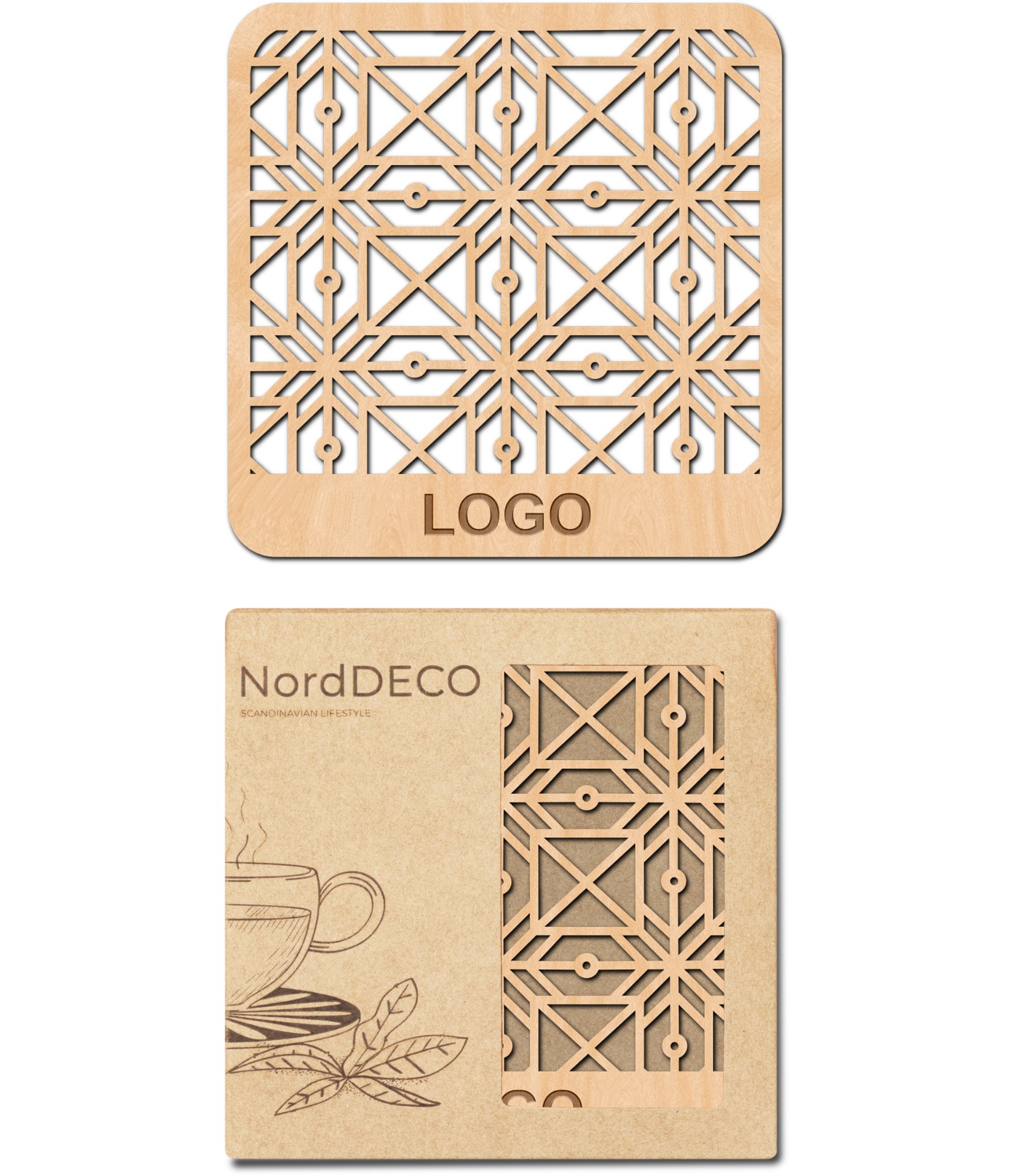 Padėkliukų rinkinys Suvalkija su logotipu ir dėžutė