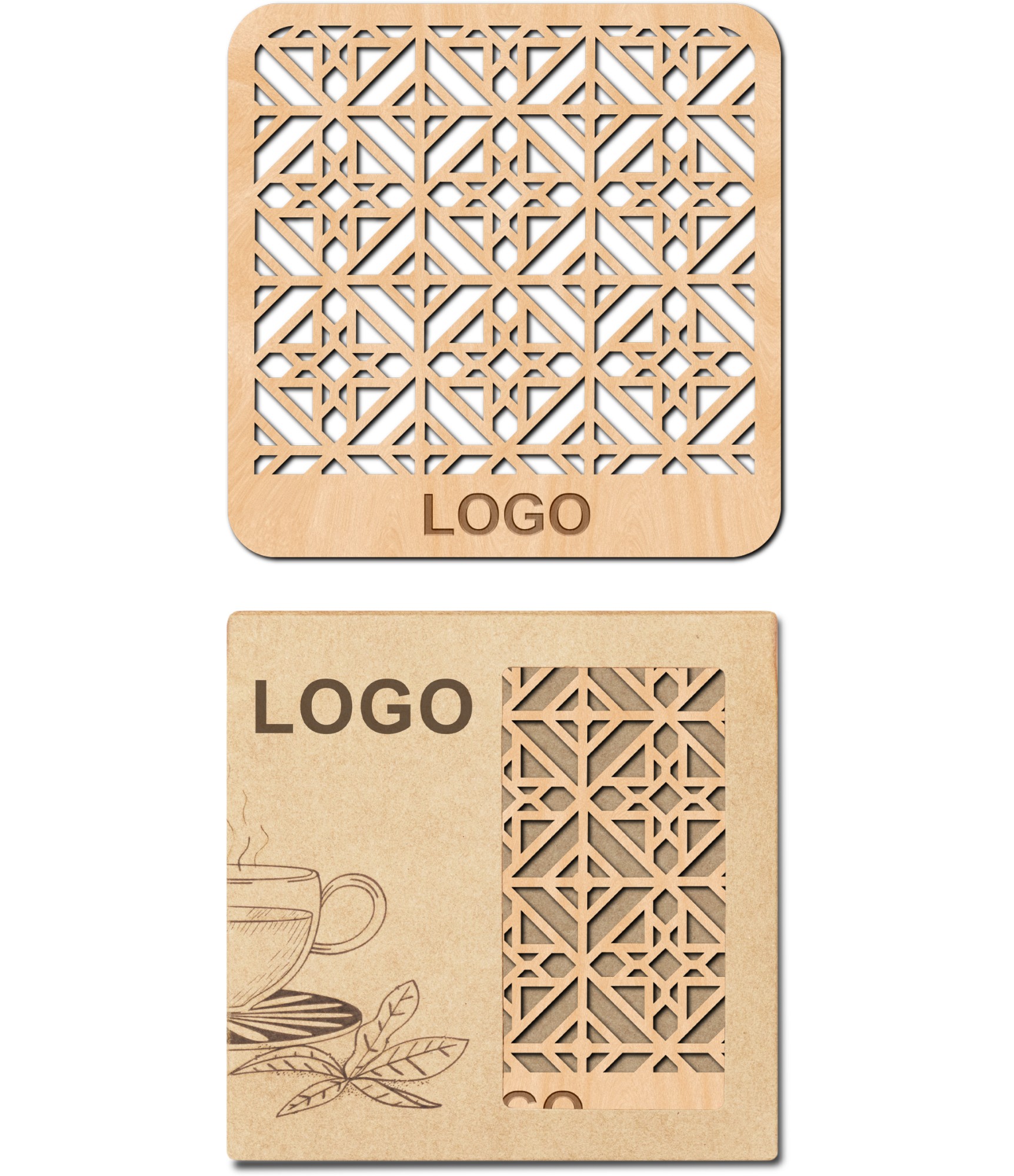 Verslo dovanos mediniai padėkliukai ir dėžutė su logotipu