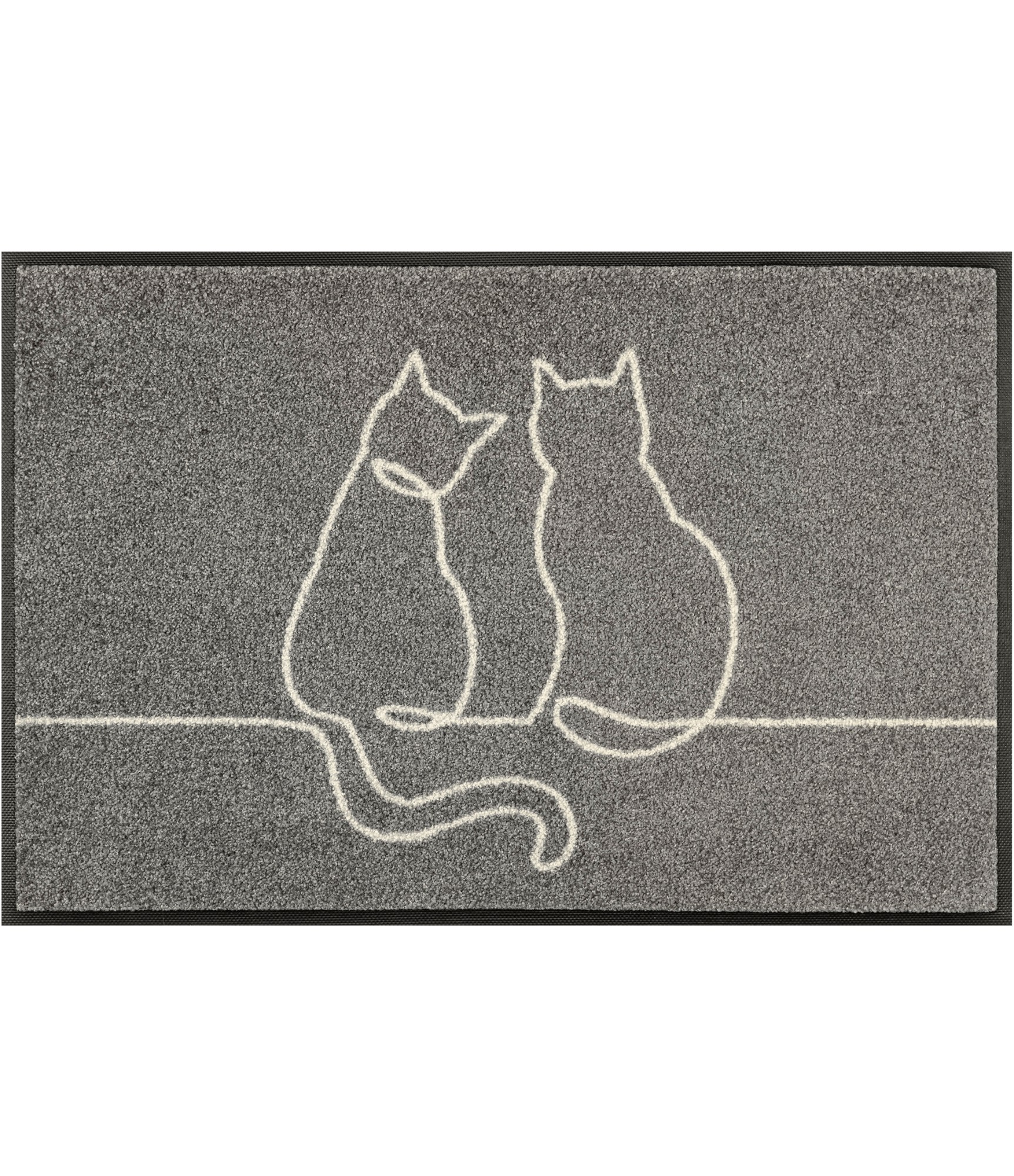 Pilkas durų kilimėlis su katinais Lovetails