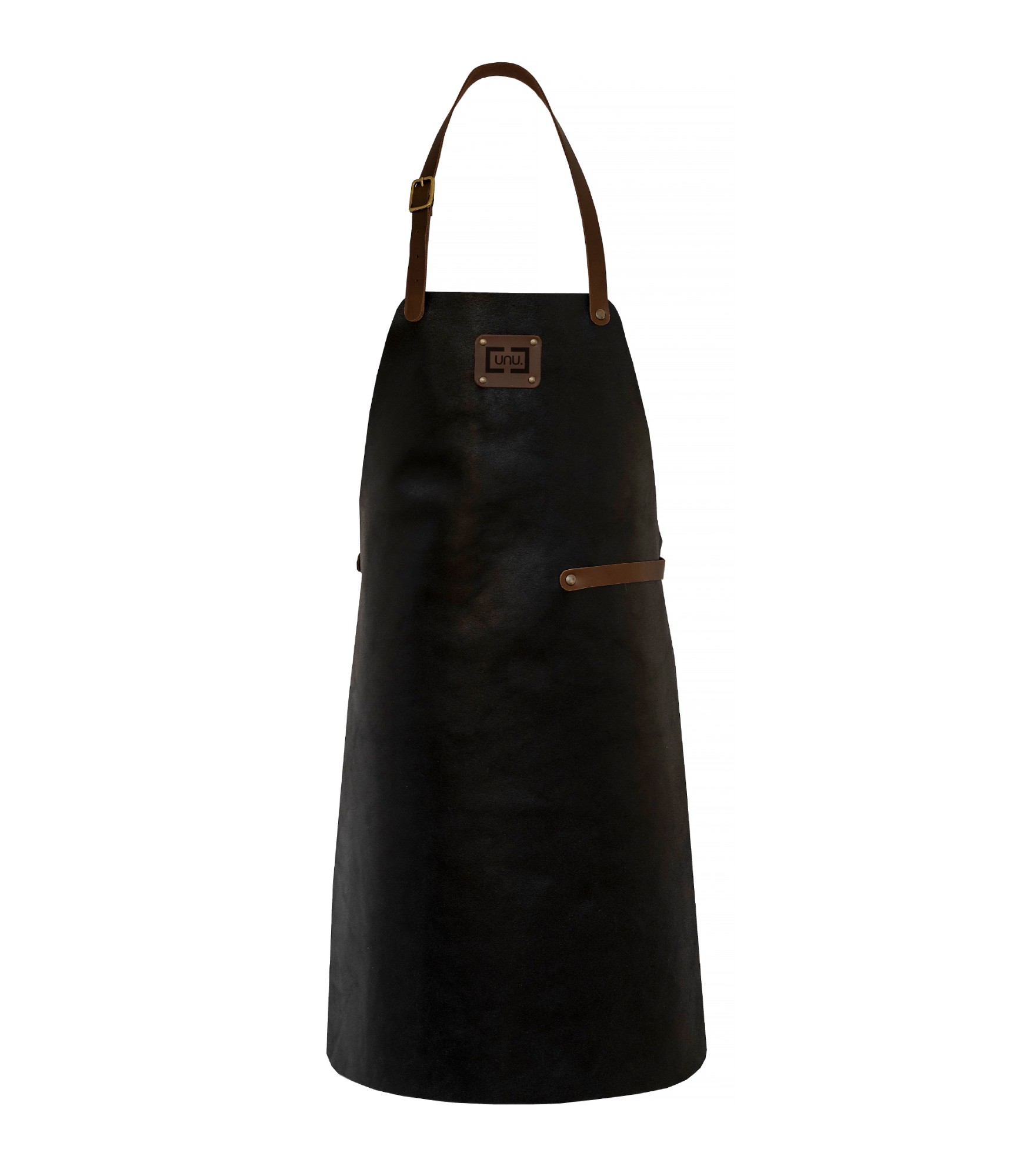Black leather grill apron