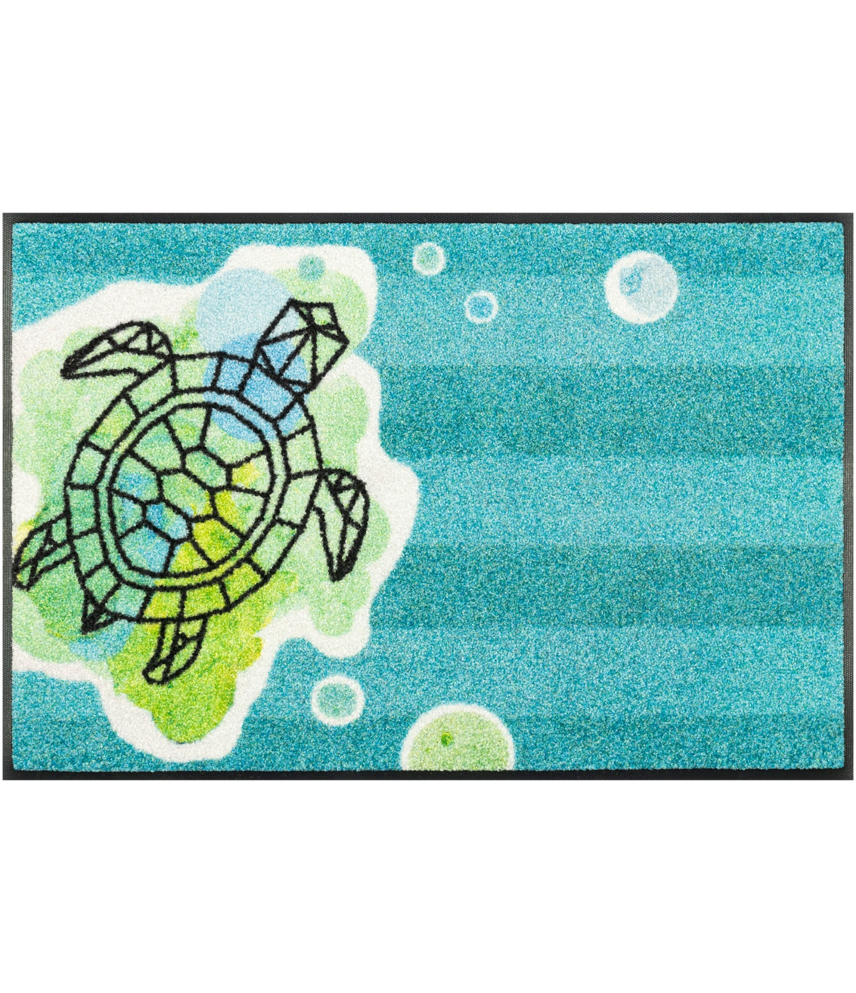 Šviesiai mėlynas durų kilimėlis Turtle Splash
